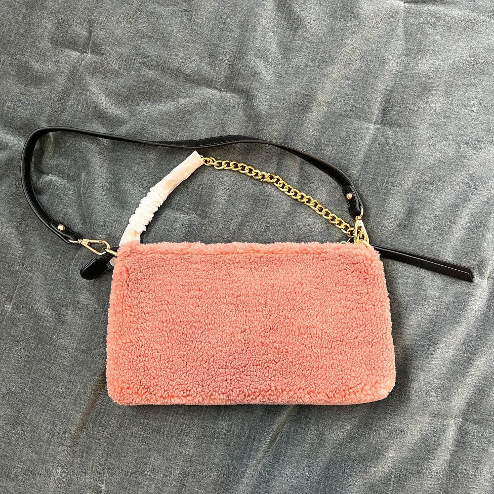NWOT Like Dreams Pink Plush Fur Handbag Purse